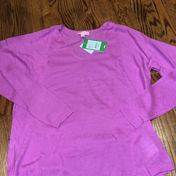 Lilly Pulitzer Stasia V-neck Sweater Amethyst size Small NWT - Picture 2 of 6
